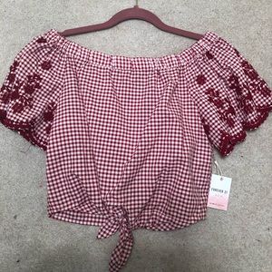 NWT off the shoulder crop top